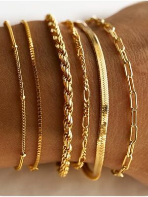 DEARMAY Gold Bracelets Waterproof,