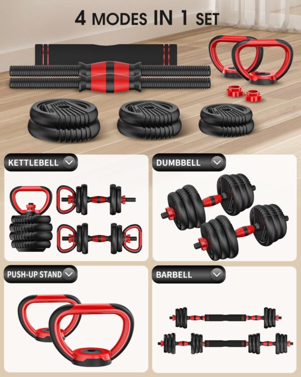 4 in1 Dumbbells Set Used as Barbell - Image 5