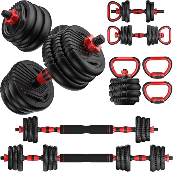 4 in1 Dumbbells Set Used as Barbell