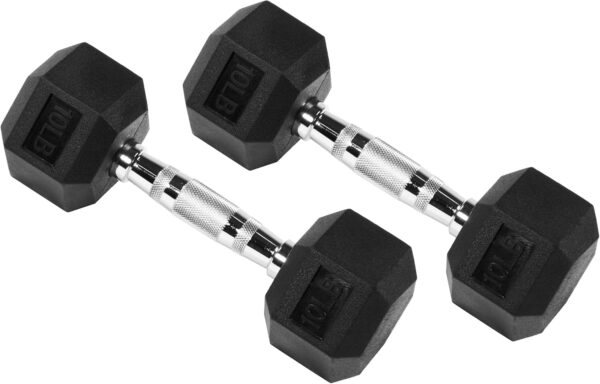 Hex Dumbbells Rubber Coated Hand - Image 2