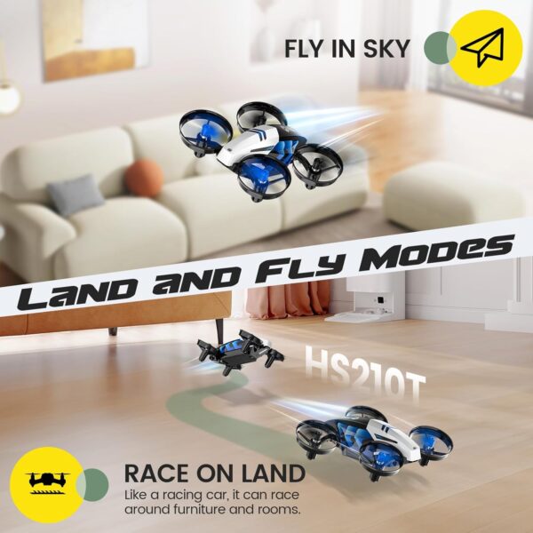 HS210T Drones for Kids, 2 IN1 MINI  with Land & Fly Mode - Image 3