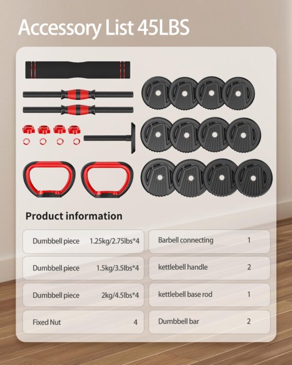 4 in1 Dumbbells Set Used as Barbell - Image 4