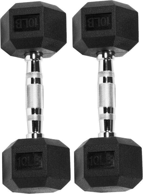 Hex Dumbbells Rubber Coated Hand - Image 5