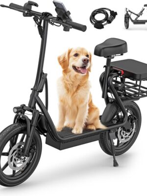 Electric Scooter w/Adjustable Seat & Basket 22MPH